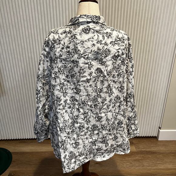 JOIE Women's Floral Button Up Linen Shirt Size 3X - Picture 2 of 6